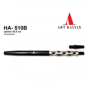 Мундштук для кальяна металлический Черный/Серебро 30см HA-510B