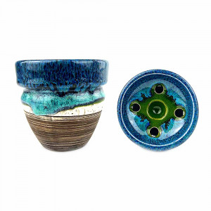 Чаша для кальяна Kolos - Rikule Glaze Сине-Зеленая (Прямоток) (color 53)