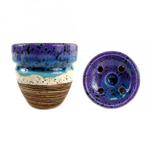 Чаша для кальяна Kolos - Rikule Glaze Фиолетово-Белая (Прямоток)