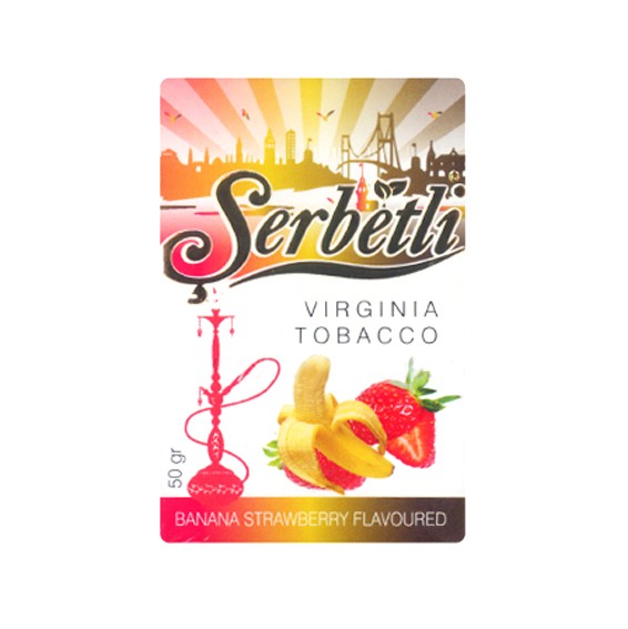Табак для кальяна Serbetli - Banana Strawberry (Банан клубника) 50г