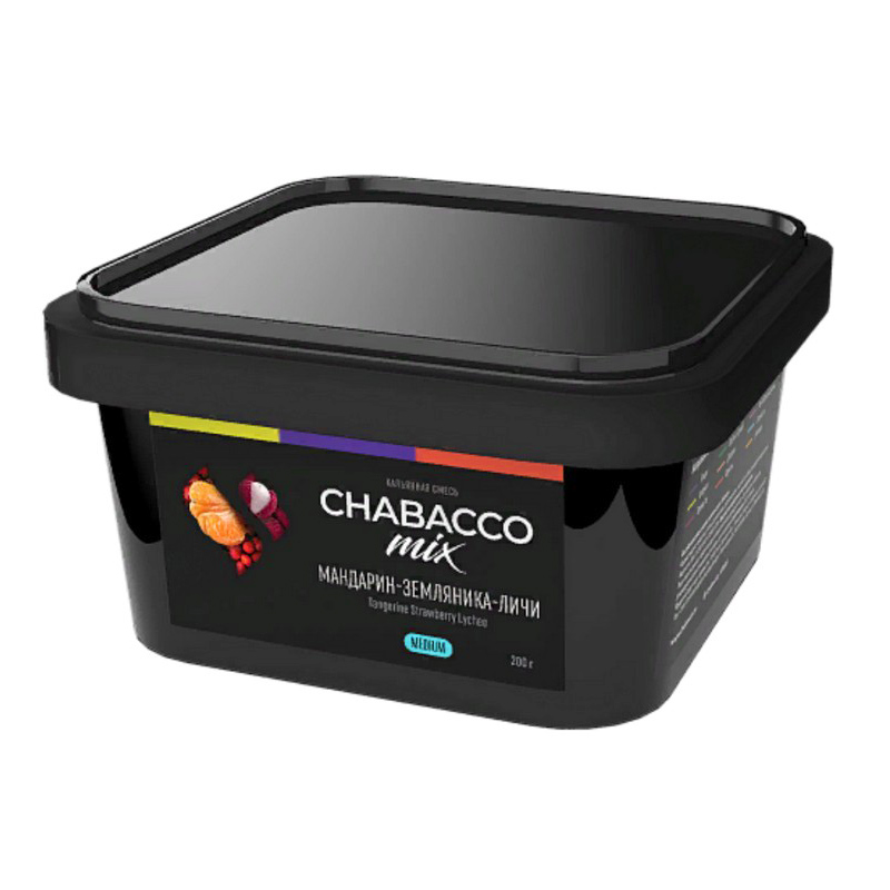 Смесь для кальяна Chabacco MEDIUM - Tangerine Strawberry Lychee (Мандарин Земляника Личи) 200г