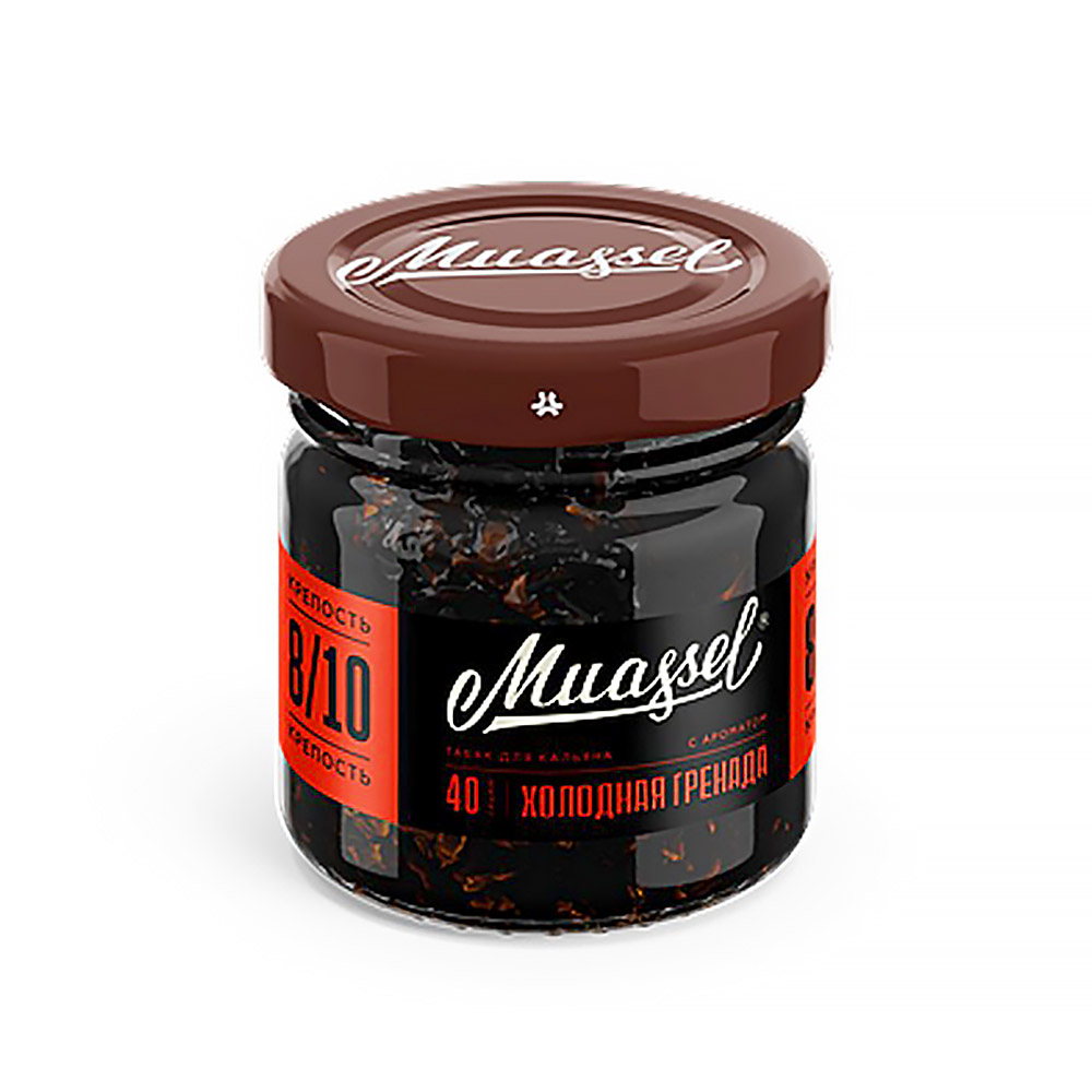 Табак для кальяна Muassel Extra Strong - Холодная гренада (Гранат Красная смородина Лед) 40г